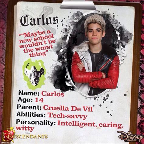 Information about Carlos from Disney #descendants | Disney descendants movie, Disney channel ...