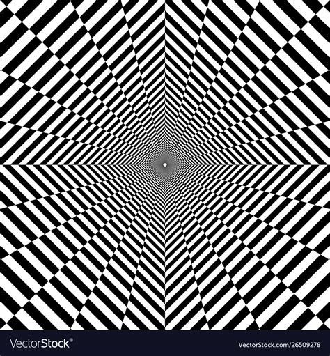 Psychedelic tunnel pattern in black and white Vector Image