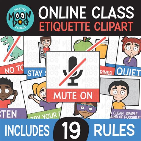 Online Classroom Etiquette CLIPART Zoom Rules Online Class | Etsy