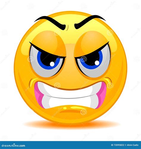 Smiley Emoticon Angry Face stock vector. Illustration of gesture - 72095822