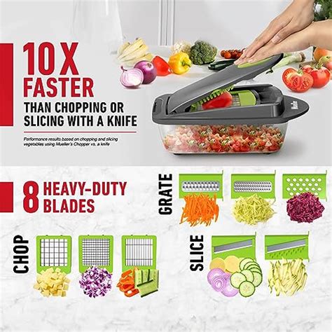 Mueller Pro-Series 10-in-1, 8 Blade Vegetable Chopper, Onion Mincer, Cutter, Dicer, Egg Slicer ...