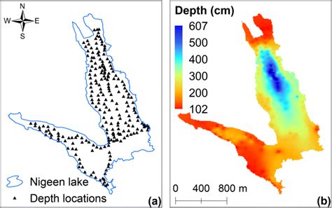 a Depth measurement sites across Nigeen Lake. b Bathymetric map of... | Download Scientific Diagram