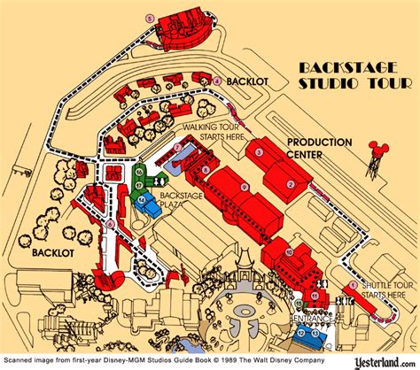 The Original Backstage Studio Tour - Disney-MGM Studios map from 1989 ...