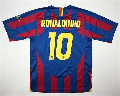 2005-06 FC BARCELONA CHAMPIONS LEAGUE FINAL *RONALDINHO* SHIRT L ...