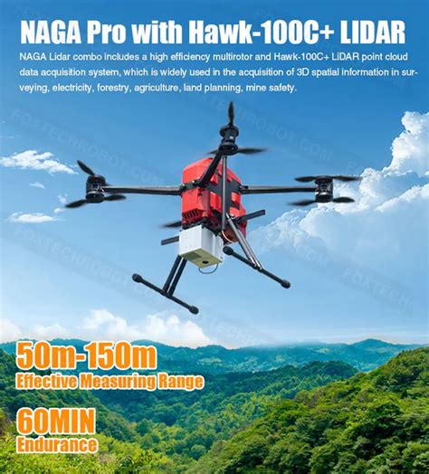 Hawk-100C+ LiDAR Camera with NAGA Pro Octocopter Drone for Aerial ...