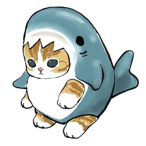 Shark Kitty Art | Kitten drawing, Cute animal drawings, Cute cat drawing