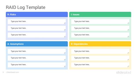 RAID Log Google Slides Template Designs - SlideSalad