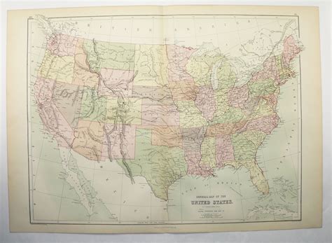 an old map of the united states