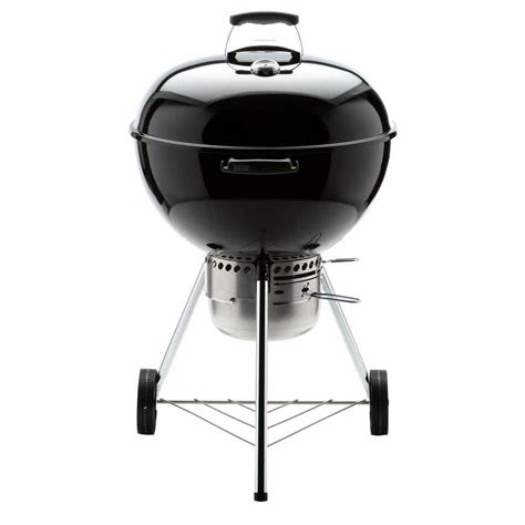 Weber Original Kettle Premium 22 in. Charcoal Grill in Black with Built-In Thermometer 14401001 ...