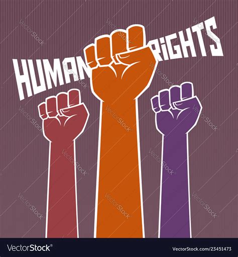 Hand holding for human rights Royalty Free Vector Image