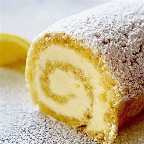 Lemon Roulade with Honey Mascarpone Buttercream. | Lemon roulade ...