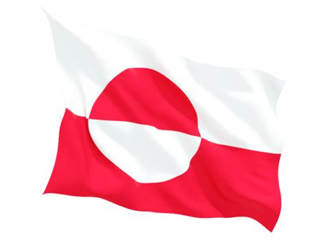 Fluttering flag. Illustration of flag of Greenland