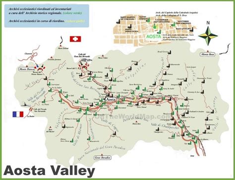 Aosta Valley tourist map | Tourist map, Aosta valley, Map