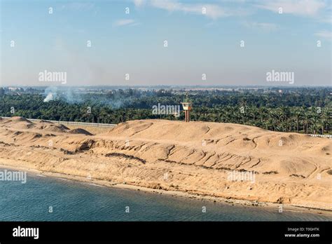 Ismailia, Egypt - November 5, 2017: Military watch tower in the desert ...