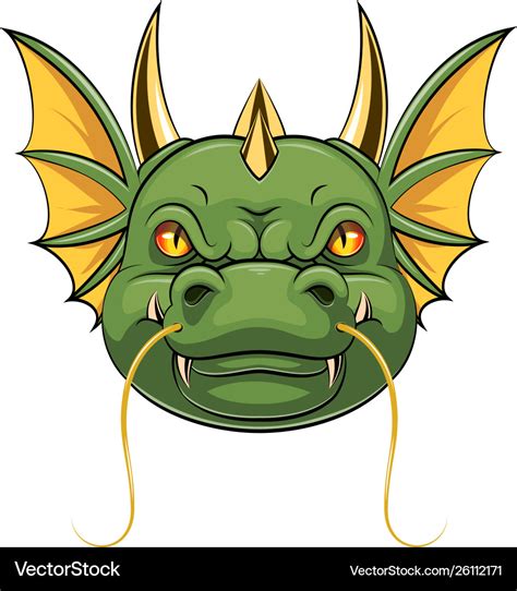 A cartoon head dragon mascot Royalty Free Vector Image