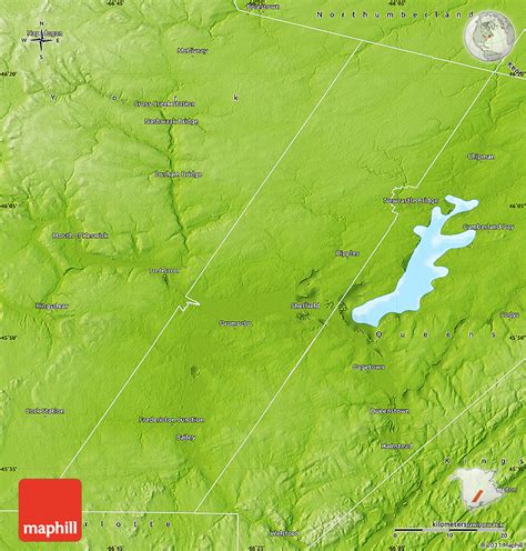 Physical Map of Sunbury