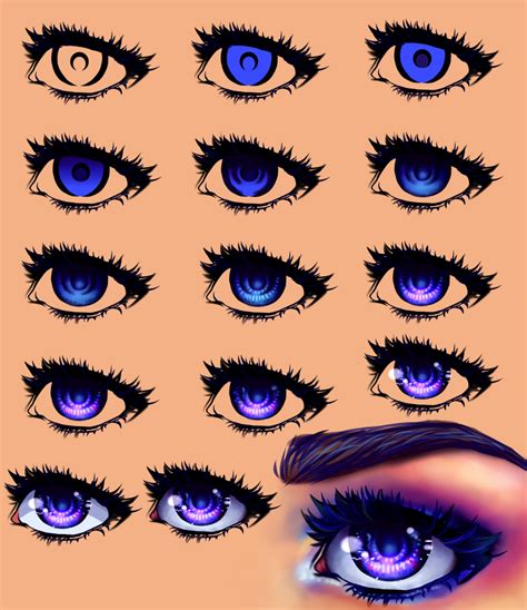 semi realistic anime art tutorial eye