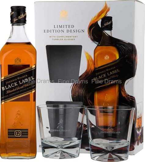 Johnnie Walker Black Label Whisky Gift Pack - 2 Glasses