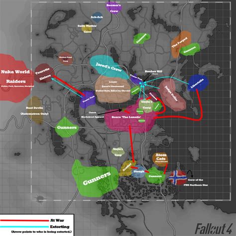 Fallout 4 Raider Relations Map (Redux) - Imgur Fallout 4 Map, Fallout 4 ...