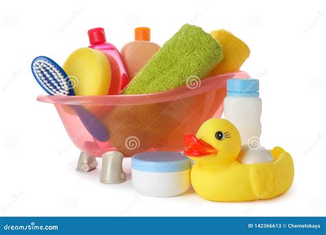 Baby Bathing Accessories and Toy Stock Image - Image of childhood, cosmetics: 142366613