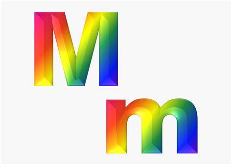 Letter M 3d Abc Alphabet Rainbow Gradient Bright - Clipart Letters M, HD Png Download ...