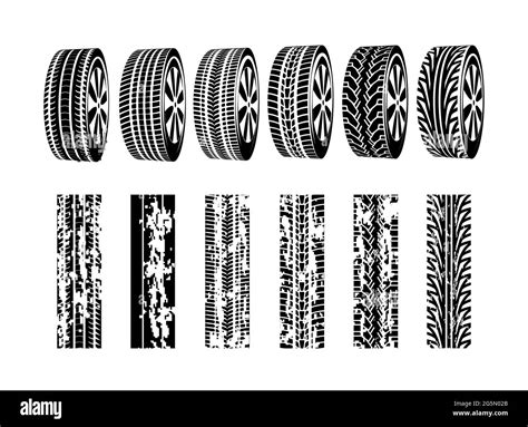 Vector black rubber tyre texture. Black tire design car texture silhouette Stock Vector Image ...