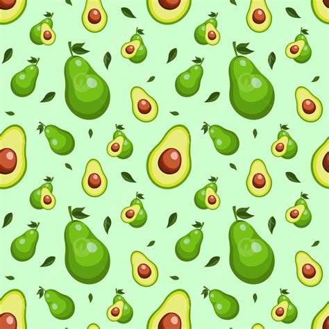 Sweet Avocado Seamless Pattern Kawaii Background, Wallpaper, Paper, Flat Background Image And ...