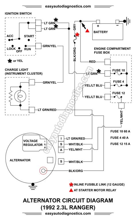 Ford Alternator Wiring Diagram Internal Regulator - Caret X Digital