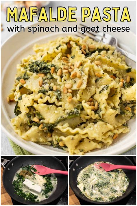 Mafalde Pasta with Spinach and Goat Cheese - in2.wales