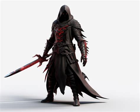 Mysterious 3D shadow ninja a stealthy assassin cloak shadow armor ...