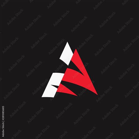 Abstract red triangle logo icon Stock Vector | Adobe Stock