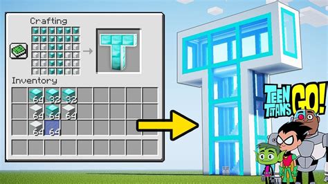 Minecraft: How to Build The Teen Titans Go! T-Tower! - Tutorial (EASY!) - YouTube