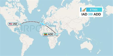 ET501 Flight Status Ethiopian Airlines: Washington to Addis Ababa (ETH501)