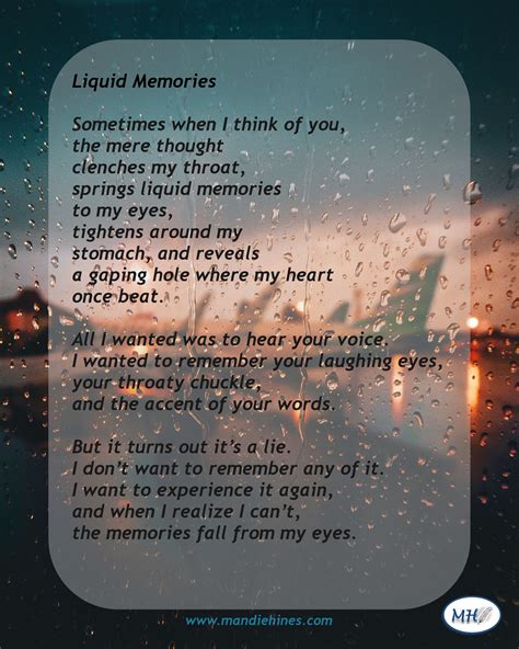 Poem: Liquid Memories • Mandie Hines Author