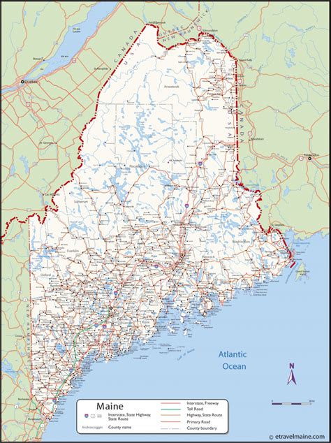 Large Detailed Map Of Maine With Cities And Towns regarding Maine State Map Printable ...