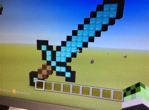 Diamond sword pixel art | Minecraft Amino