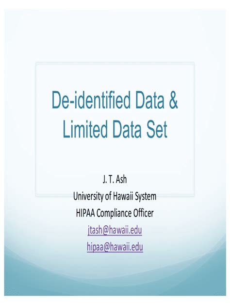 Fillable Online Understanding De-Identified Data, How to Use It in ... Fax Email Print - pdfFiller