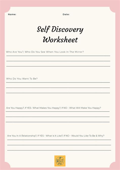 Self Discovery Worksheets - Ko-fi ️ Where creators get support from fans through donations ...