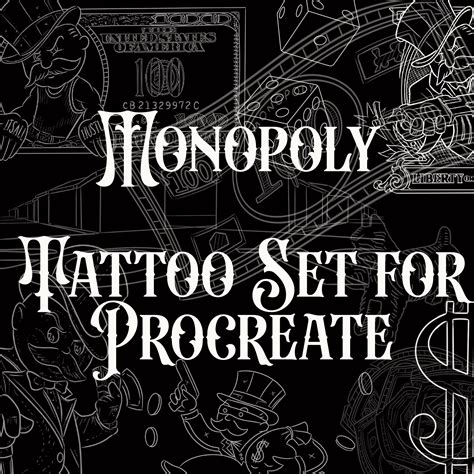 Monopoly Procreate Tattoo Set 60 Designs - Etsy