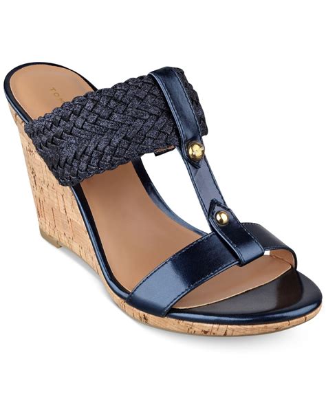 Lyst - Tommy Hilfiger Women's Eleona Wedge Sandals in Blue