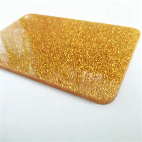 Supply gold color acrylic sheet glitter acrylic plastic sheet gold ...