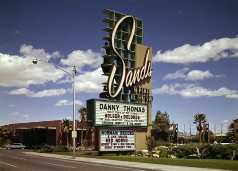 Front exterior of the Sands Hotel, Las Vegas, circa 1950s | Flickr