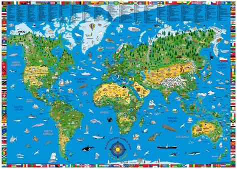 5 Free Blank Interactive Printable World Map for Kids PDF | World Map With Countries