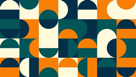 Download Geometric Pattern Orange Green And White Picture | Wallpapers.com