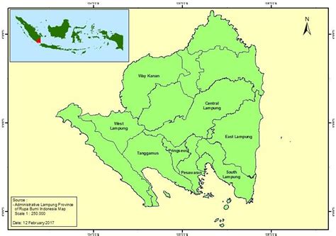 Map of the research sites in the eight districts of Lampung Province | Download Scientific Diagram