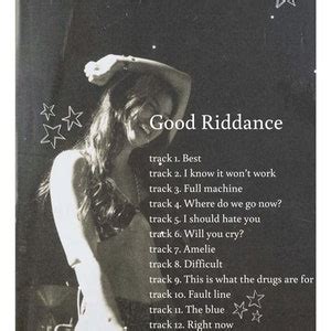 Gracie Abrams Good Riddance Track List Poster - Etsy