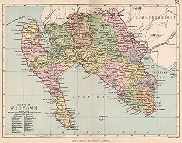 Amazon.com: 'County of Wigtown'. Wigtownshire. Parishes. BARTHOLOMEW - 1891 - old map - antique ...