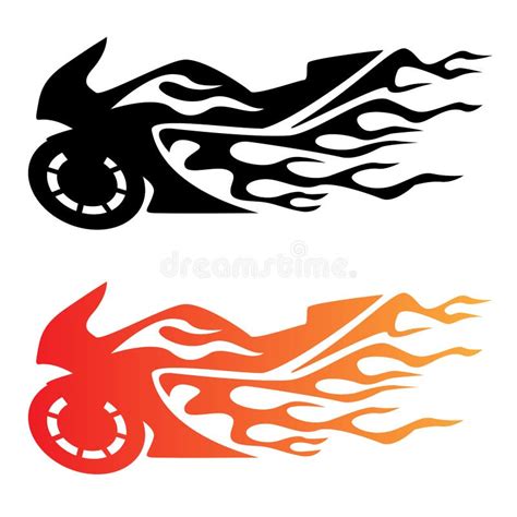 Flaming Sport Bike Motorcycle Logo Stock Vector - Illustration of motorcycle, vector: 55479505