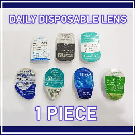 (1 Piece) Mix Random Brand Daily Clear Disposable No Color Contact ...