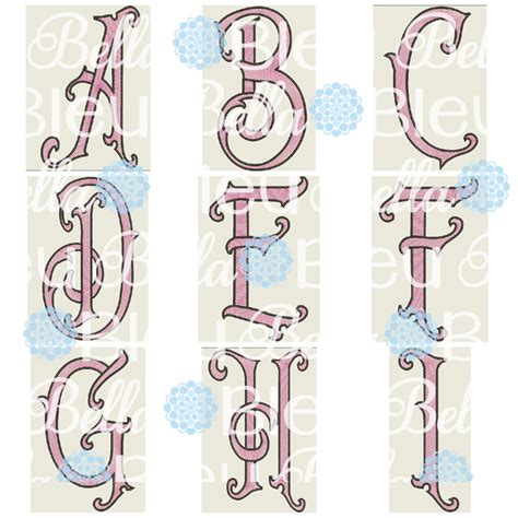 Large Victorian Alphabet Sketchy Font 6x10 hoop only | Bella Bleu Embroidery